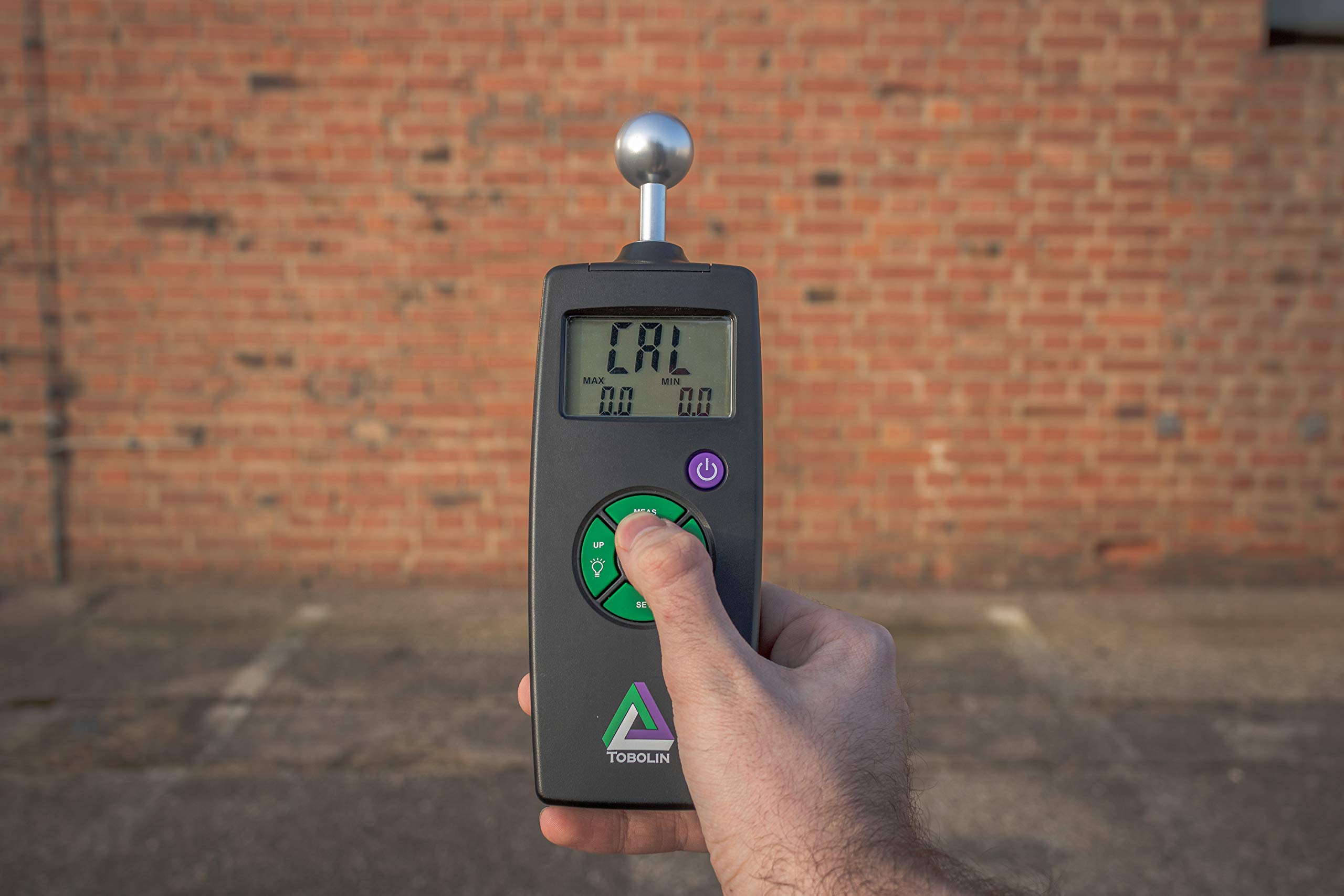 TOBOLIN Feuchtemessgerät TOBOMETER HY - Feuchtigkeitsmessgerät mit LCD-Display für Mauerwerk – Feuchtemesser für Mauerwerk, Holz, Wand, Gips, Putz - Zerstörungsfreie Messung - 40 mm Messtiefe