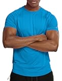 Zengjo Mens Workout Shirts Quick Dry Short Sleeve Athletic Running Gym T Shirt