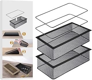 Floor Register Trap 4 x 10 Inch, Upgraded Floor Vent Filter Net Catches Toys Snacks Pet Hair and Pet Food, Air Vent Screen Mesh Keeps Bugs Out (2)
