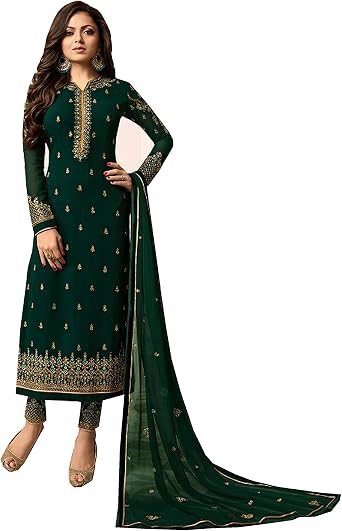 ZIYA Fashion Womens Ethnic Indian Pakistani straight salwar kameez 2601 Green, XS-36