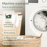 Vista 6 de Cubrecolchón ultrasuave tamaño individual, cubrecolchón de viscosa de bambú para aliviar el dolor de espalda, enfriamiento natural para quienes Beige