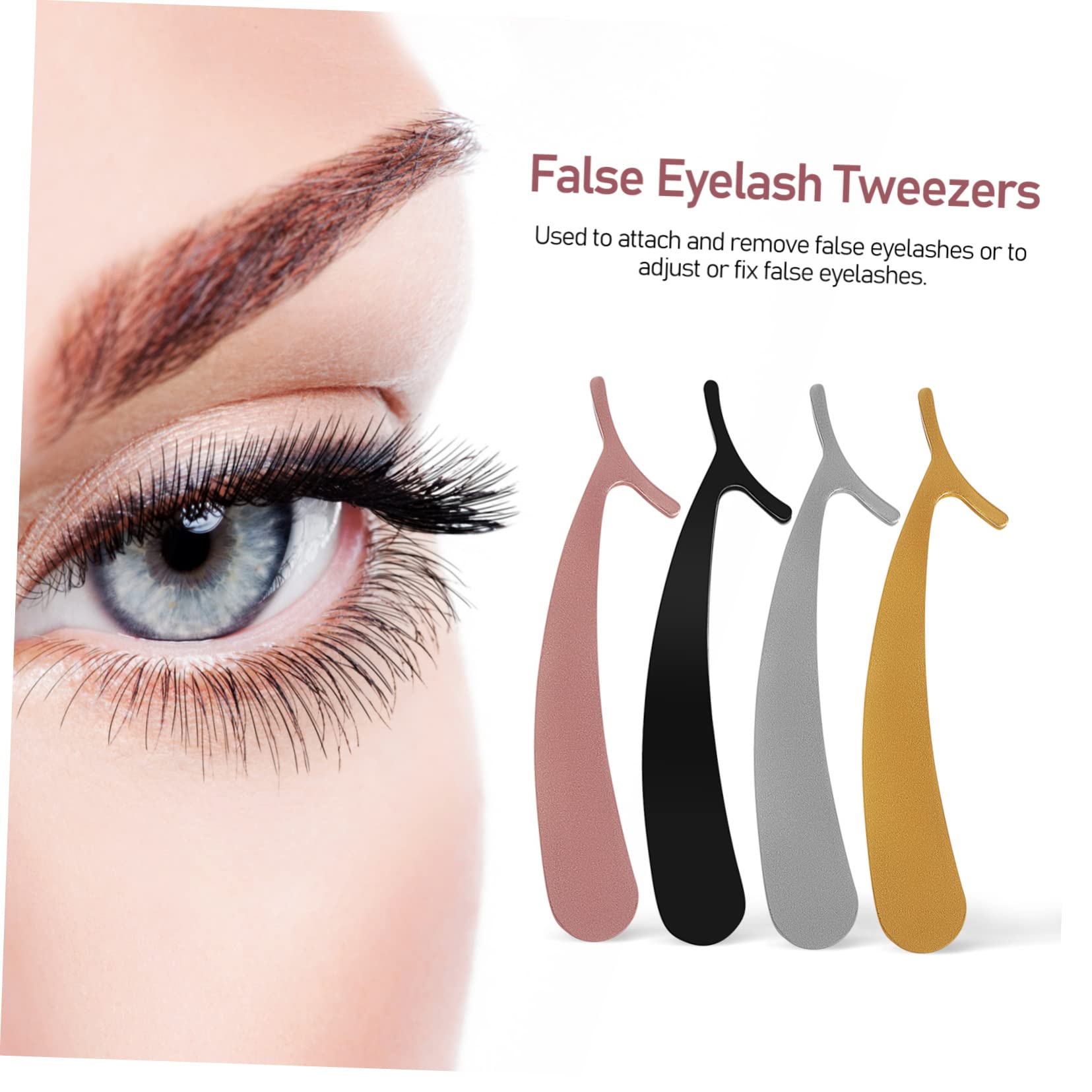 FRCOLOR 4 Set Di Extension Per Ciglia Pinzette Applicatori Clip Per Ciglia in Metallo Per La Bellezza Delle Ciglia Naturali 4 Pezzi*4