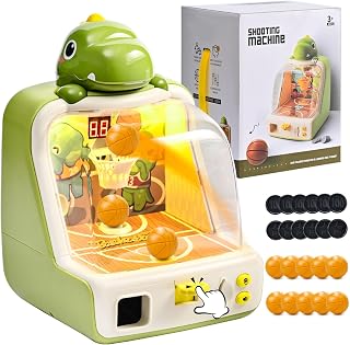 Basketball Game,Tabletop Basketball Game for Toddler,Dinosaur Desktop Games Interactive Board Game Electronic Toys for Ages 5-7 Light&Sound Indoor Sports Toy Birthday Gifts for 3-4 4-8 Boys Girls