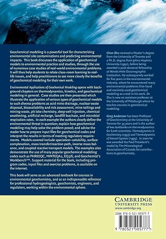 Environmental Applications of Geochemical Modeling