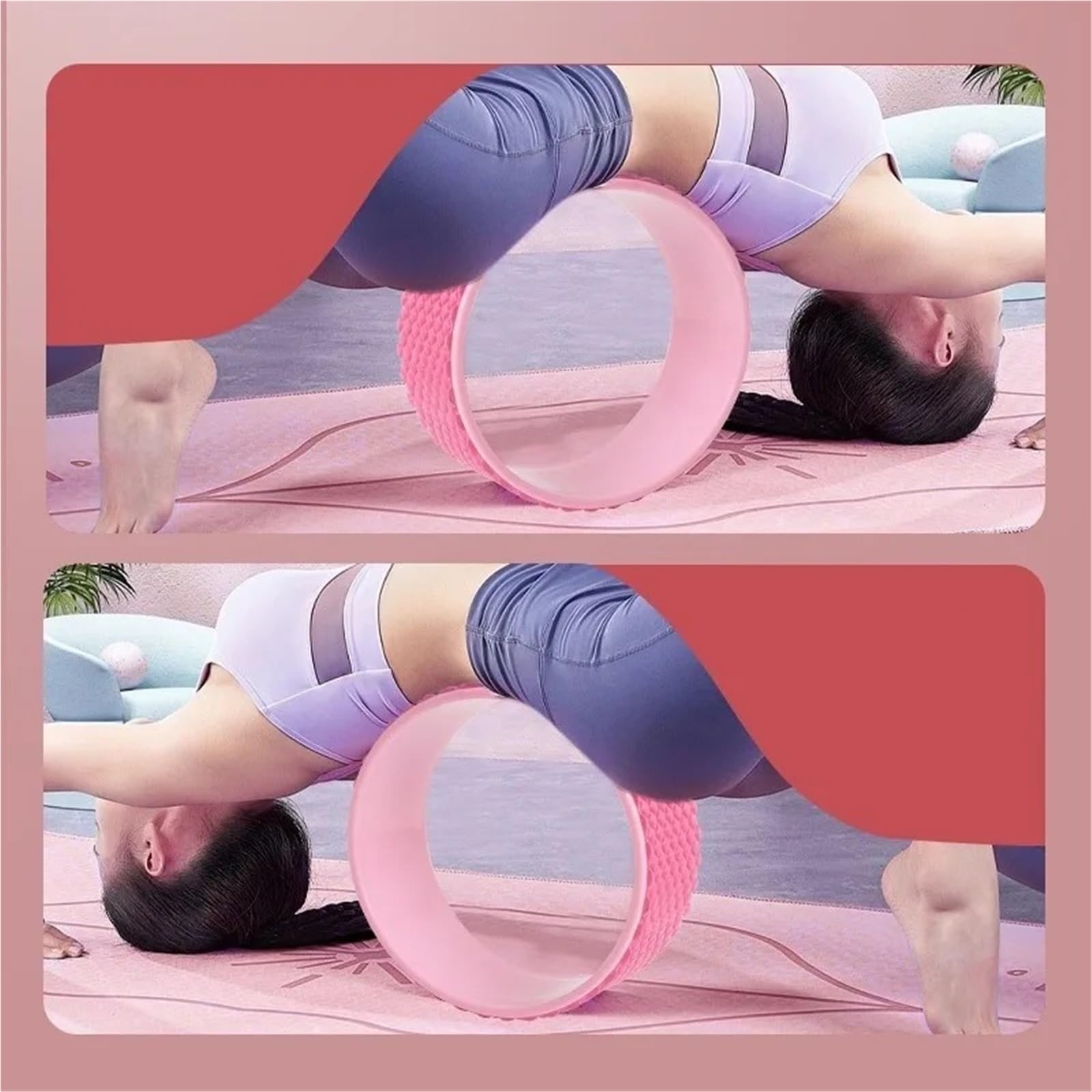 Rueda Circular para Yoga Rueda de Yoga, Anillo Pilates, Accesorios Gimnasio for el hogar, Equipo Ejercicio, círculo Fitness, Masaje Muscular, Rodillo Entrenamiento Espalda