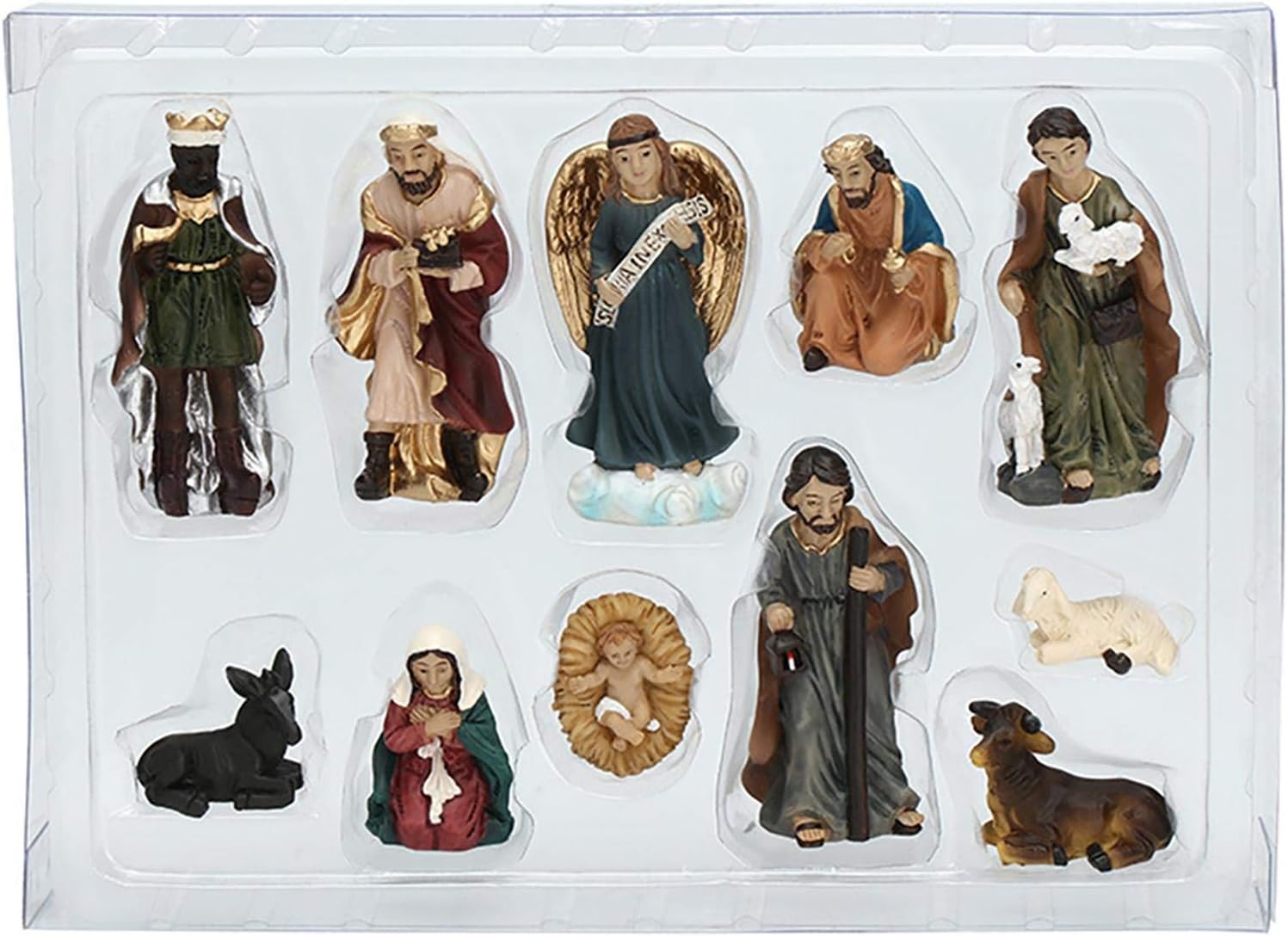POHOVE 11pcs Christmas Crib Figures,Christmas Nativity Figurines Ornaments,Nativity Figurine,Chapel Decoration,Outdoor Catholic Statues And Figurines Home Decor