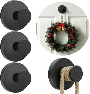 Suction Cup Hooks for Shower, Bathroom,Glass Windows,Tile – Towel, Loofah, No-Drill Wreath Hanger for Front Door Waterproof Hook Hold,Black 4packs