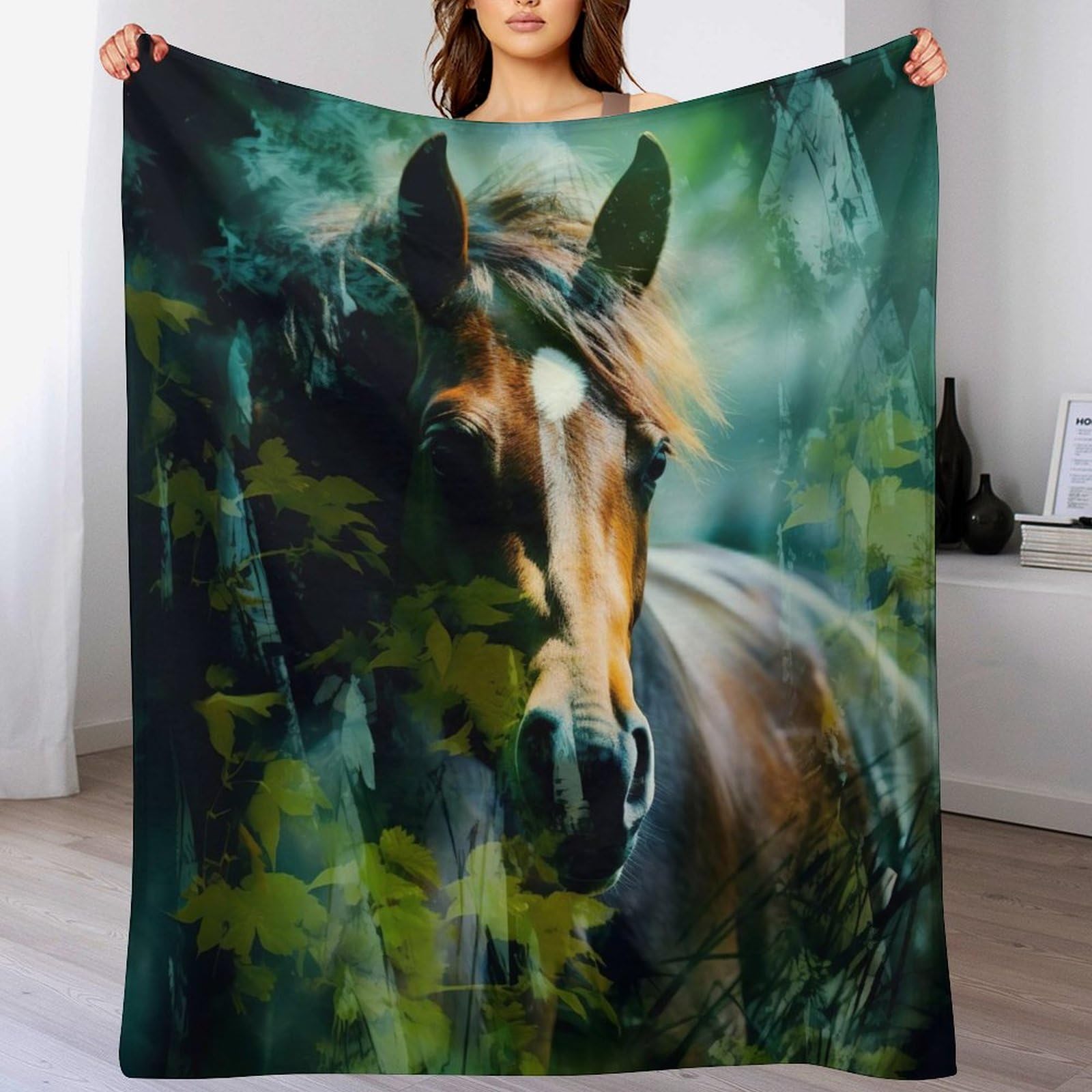 Couverture cheval lavable en machine plaid lit chaud doux et confortable