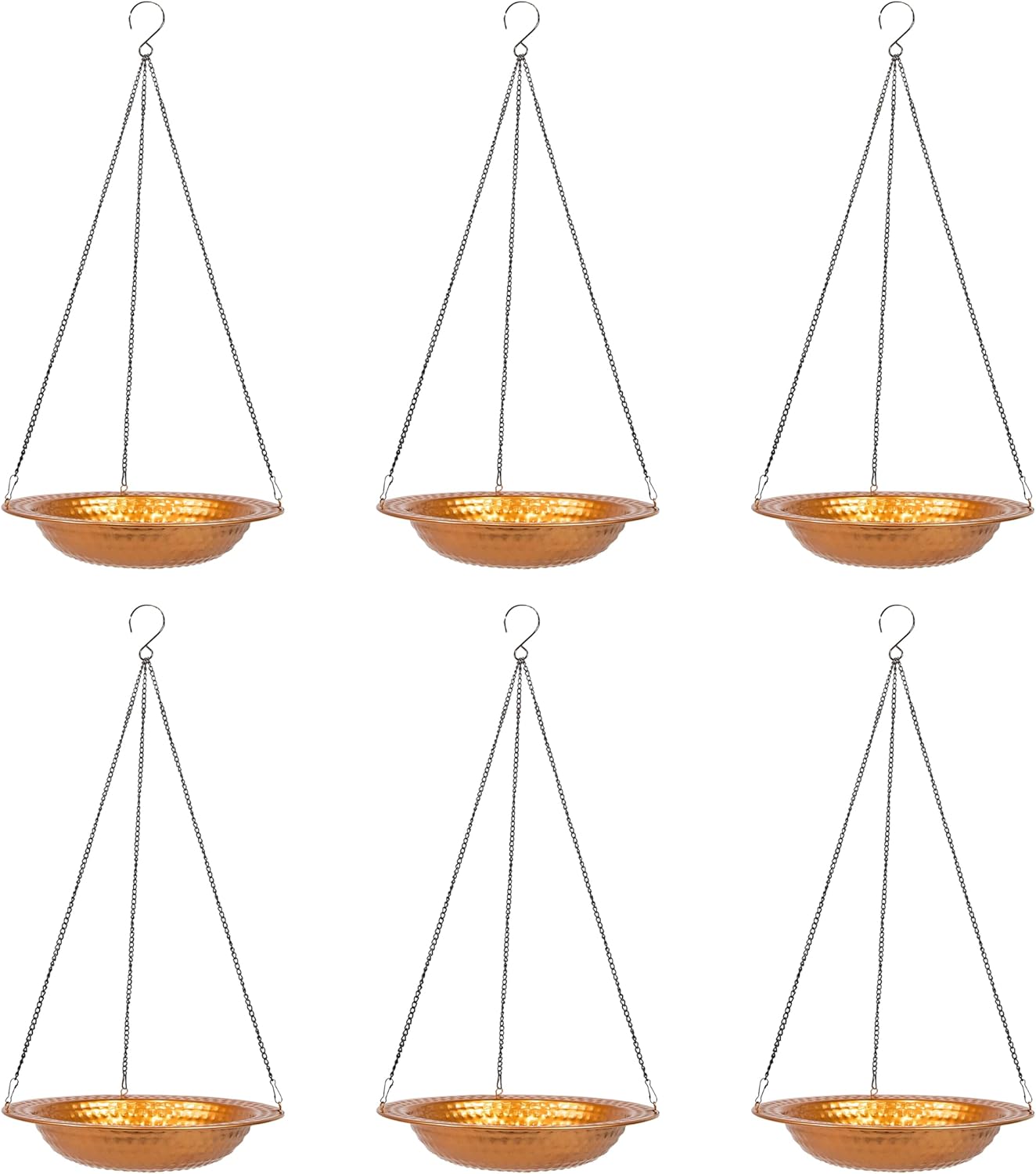 Sunnydaze Copper Bird Bath for Outdoors - Hanging Bird Bath for Outside - 12" Diameter