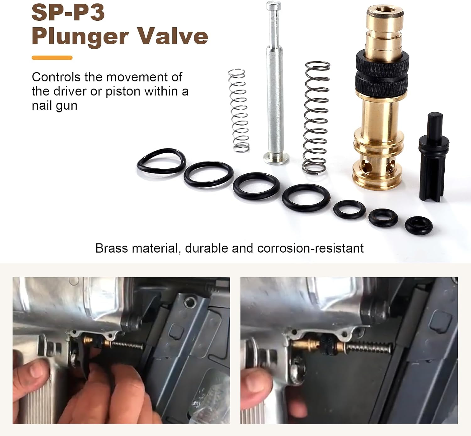 SP-P2 SP-P3 Plunger Valve Aftermarket Part Framing Nailer | Part Number 875-638 884-111 Trigger Valve Set, Compatible with Hitachi NR83A NR83A2 NR83A2(S) NR83A3, for Metabo HPT