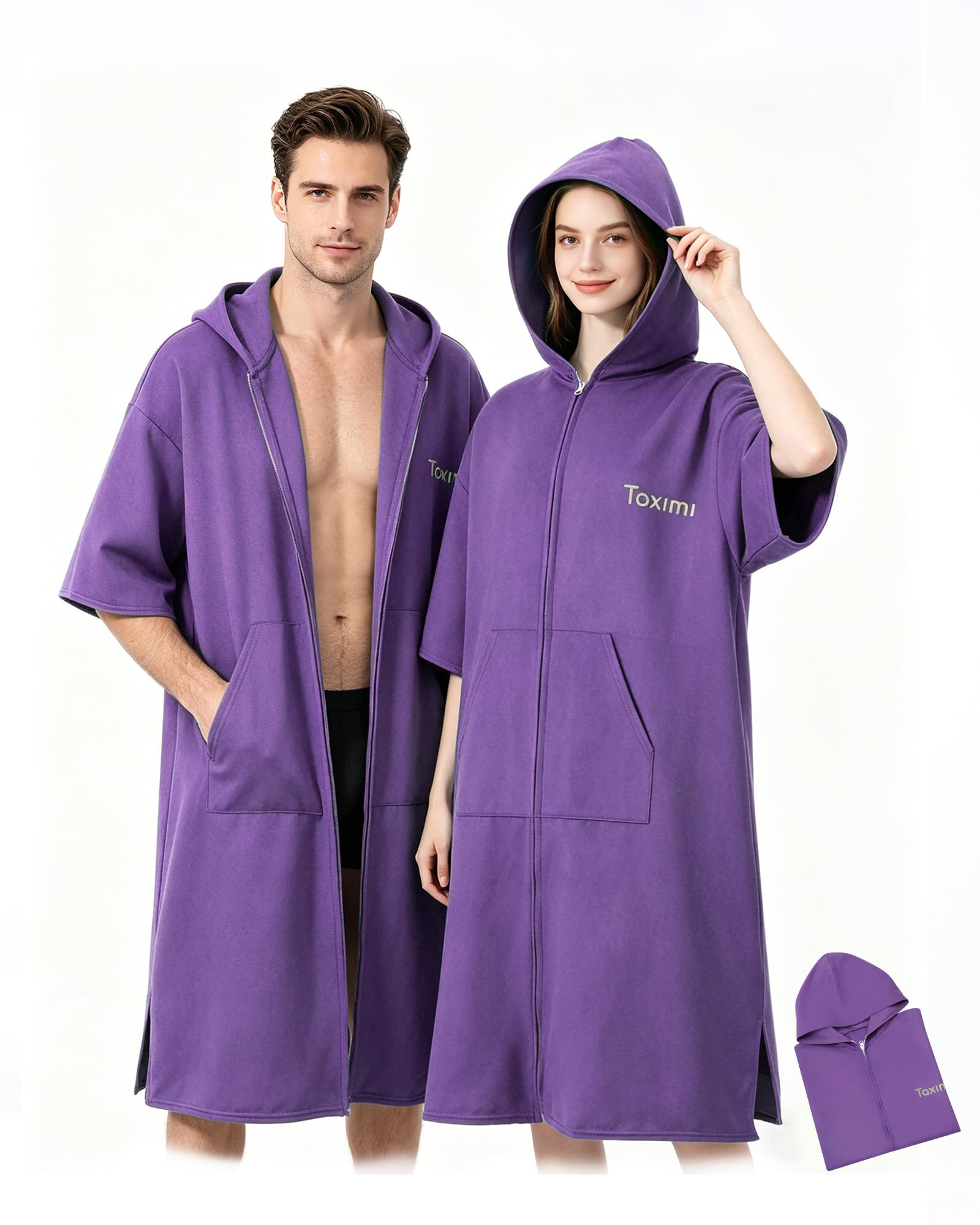 Poncho de bain zippé Taximi : finis le froid et les regards pendant le change