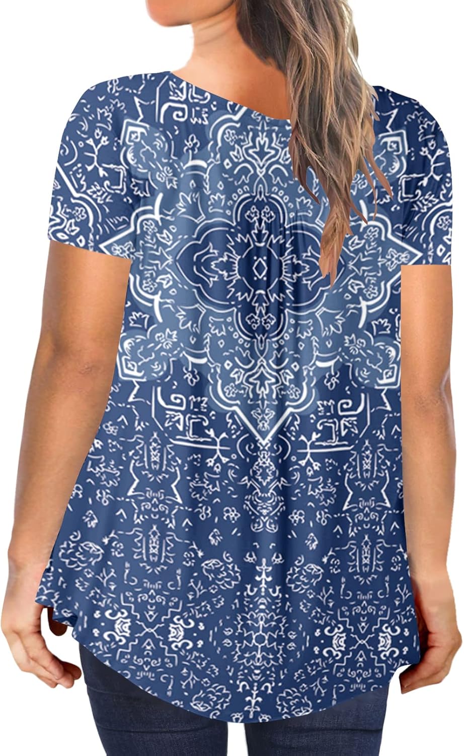 Ulovmi Plus Size Tunic Tops For Women Summer Blouses Casual Shirts - Image 3