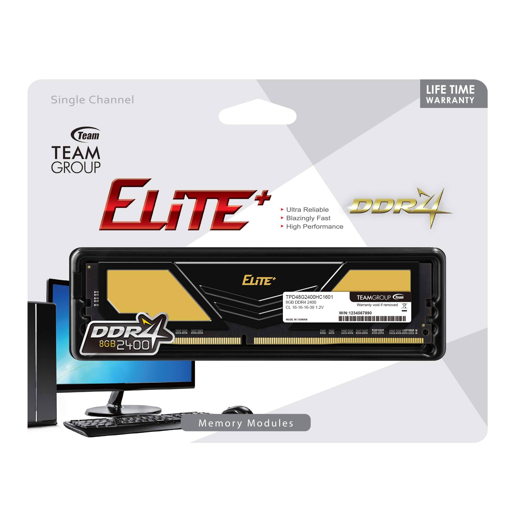 TEAMGROUP Elite Plus DDR4 8GB Single 2400MHz PC4-19200 CL16