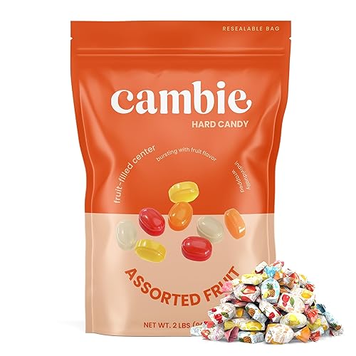 Miniatura 3 de Assorted Fruit Hard Candy Individually Wrapped by Cambie, 2 lbs of Fruit Candy with a Deliciously Sweet Hard Exterior with a Soft, Decadent Filled
