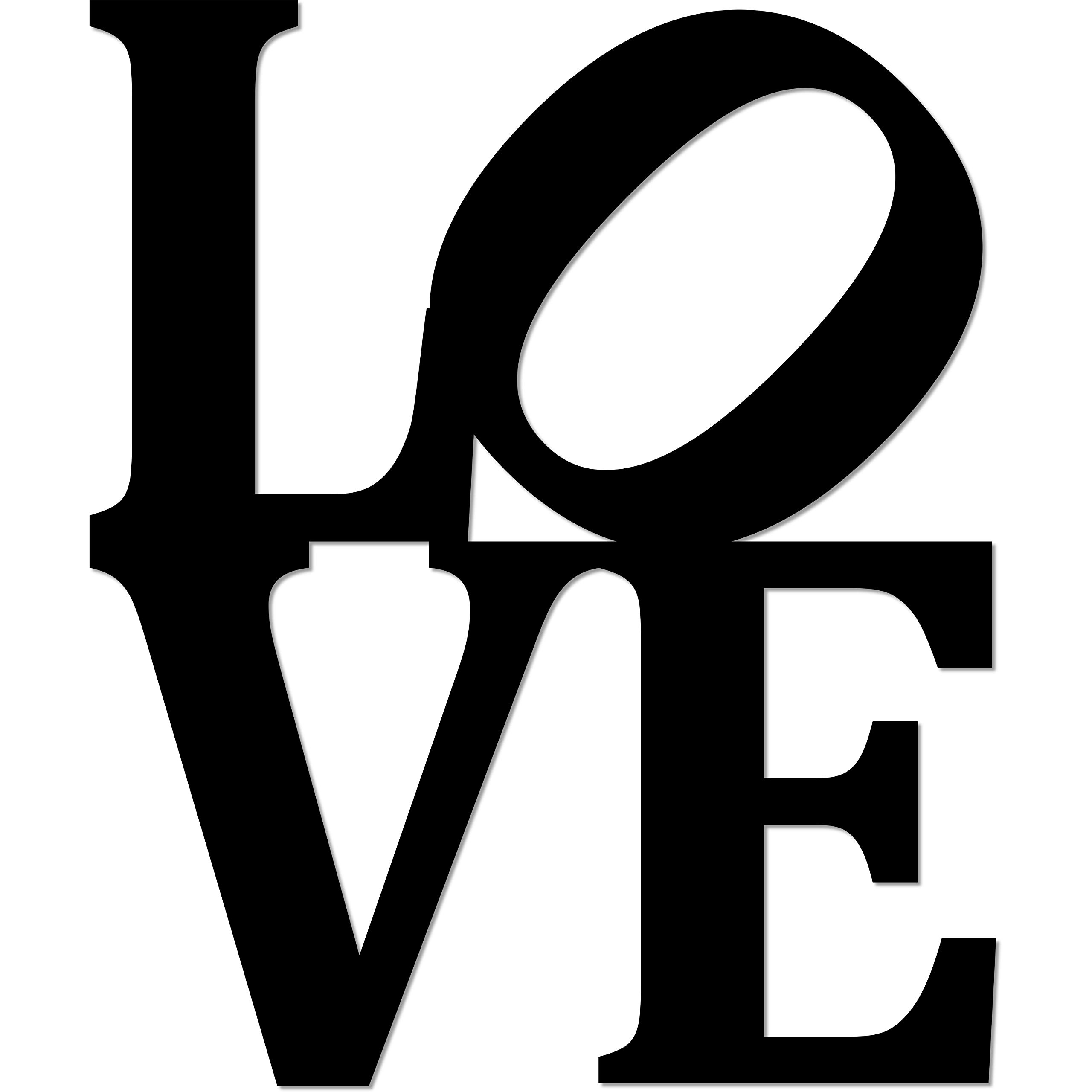 Classic Love - Beautiful Solid Metal Home Decor Decorative Accent Metal Art Wall Sign - 14 Inch - Black