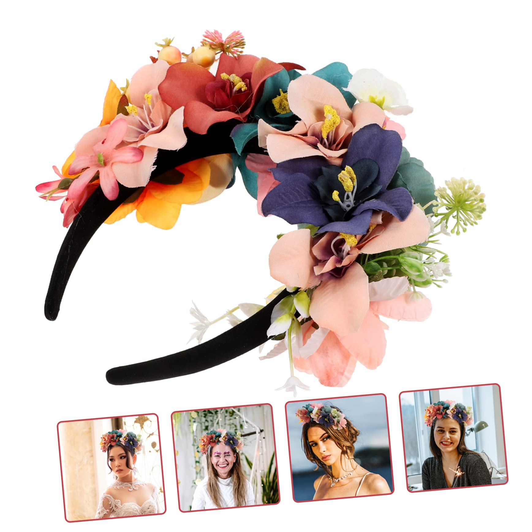 VICASKY 3pezzi Fascia Floreale Elegante Per Donne Cerchietto Decorativo Con Fiori Artificiali Per Matrimonio e Feste Accessorio Alla Moda Per Acconciature Uniche