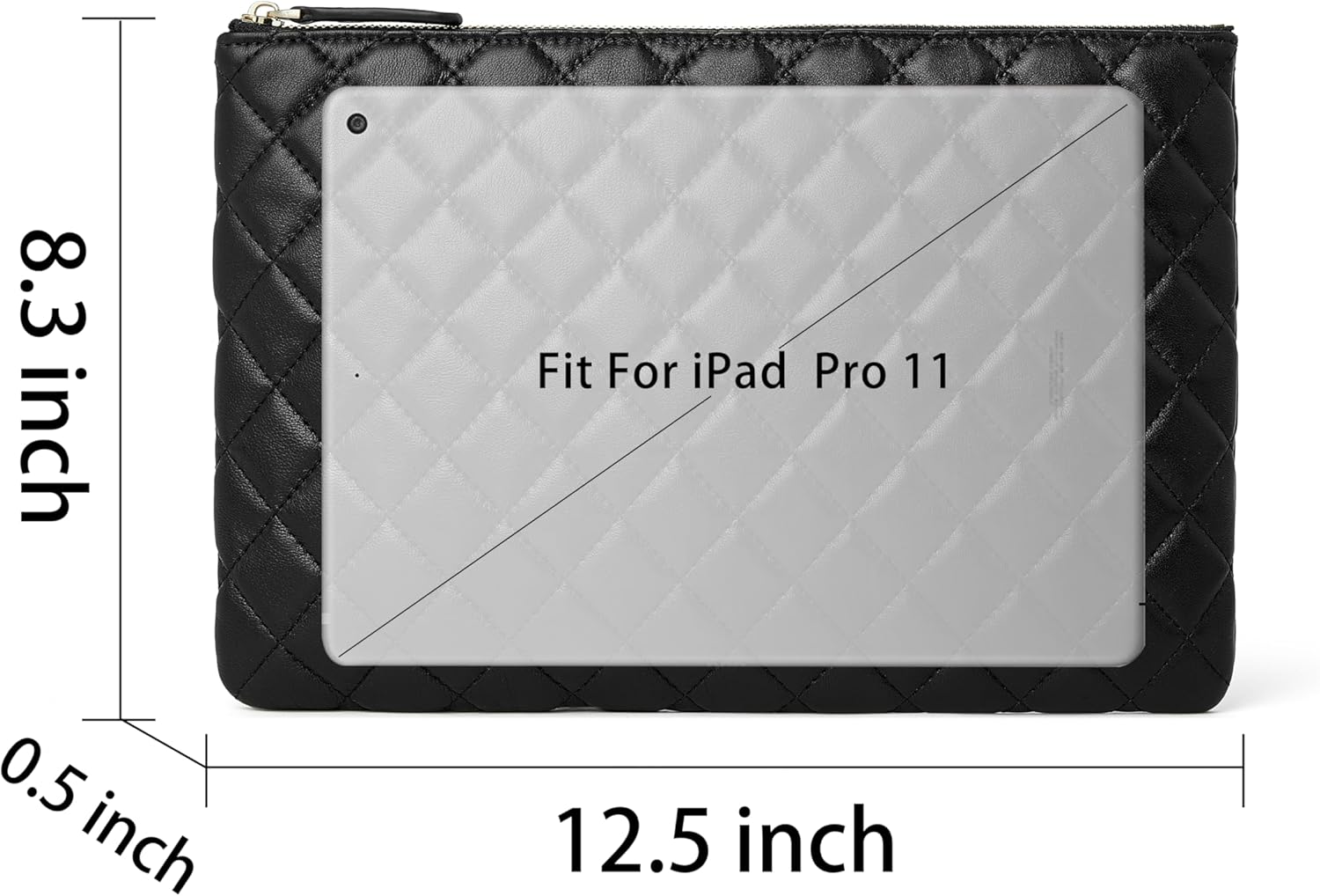 DORIS&JACKY Quilted Envelope Clutch Purse for Women, Large Soft Lambskin Designer Hand- Carry Evening Bag | Large, Leather, Hand-Carry, Quilted, Lambskin - Image 5