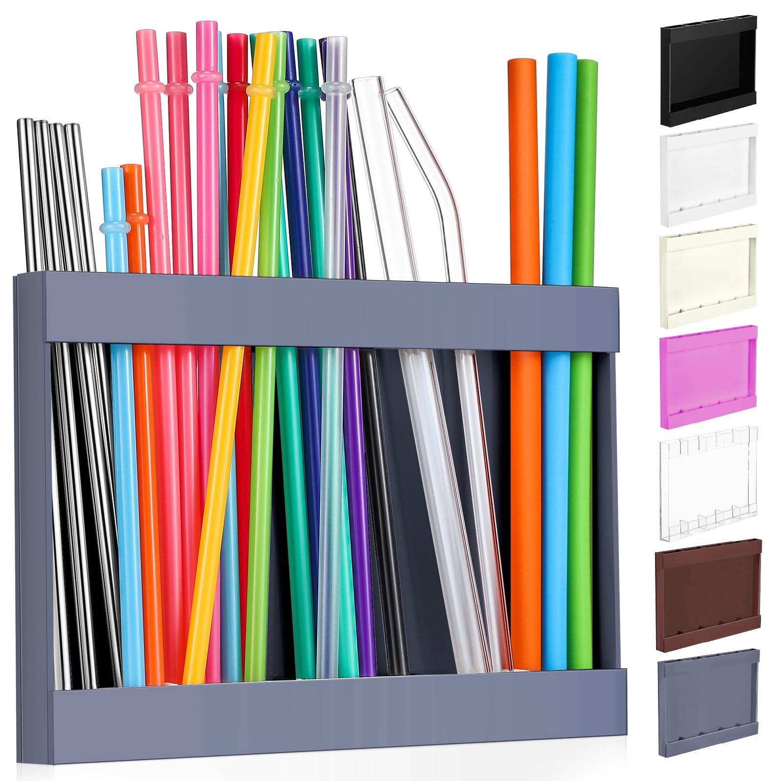 Support de paille en acrylique avec adhésif réutilisable double face