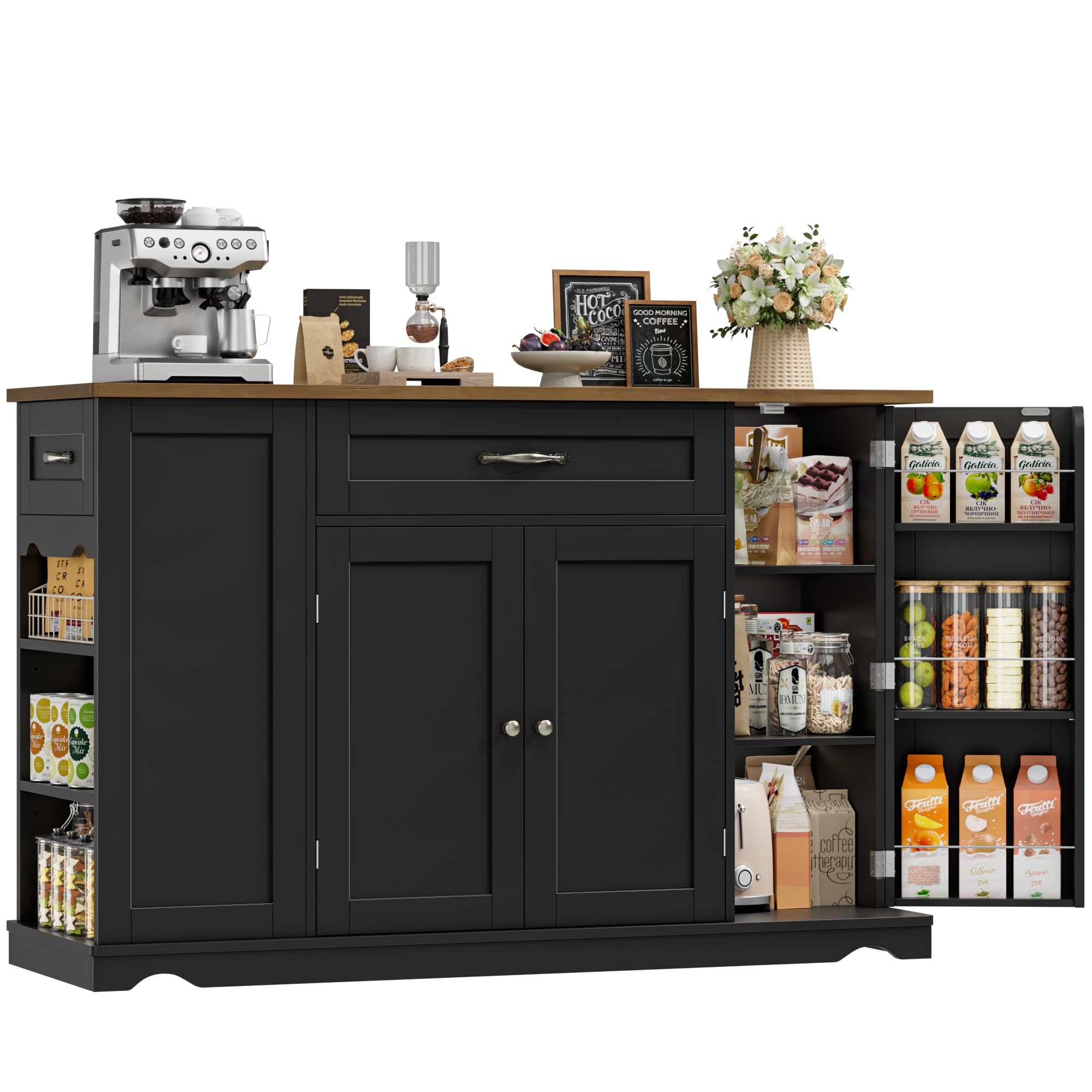HOCSOK Îlot Central Cuisine sur roulettes, 120cm Desserte de Cuisine