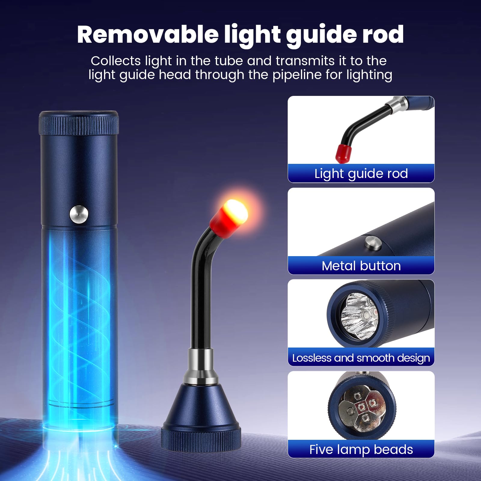 Dispositivo di terapia a luce rossa, 2 in 1 torcia a infrarossi con 5 LED (460nm, 630nm, 660nm, 850nm, 940nm), penna per strumenti ricaricabile USB