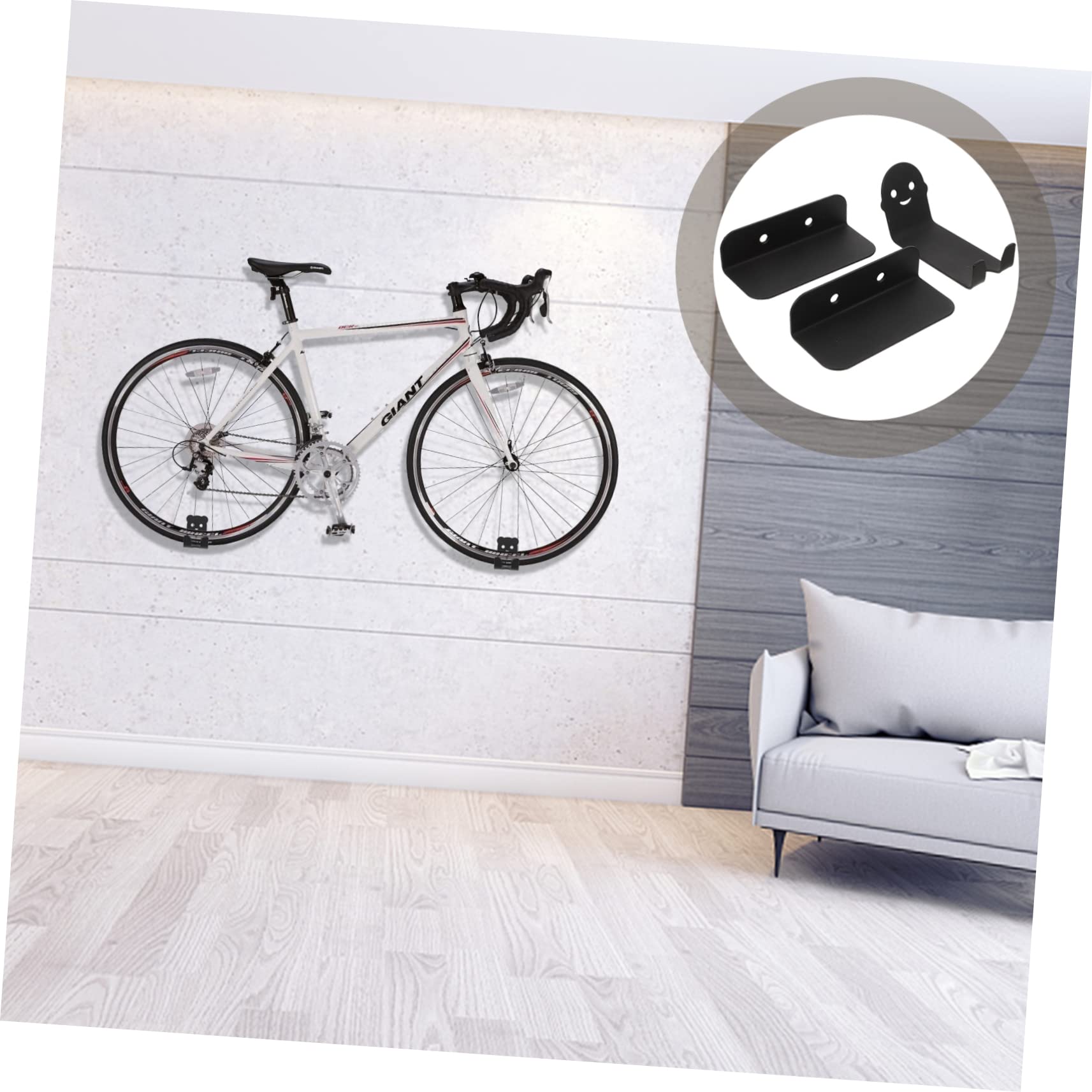 Alipis 1Set Indoor Bike Mount Space Saving Bike Hook for Garage Compatible with All Pedals Easy to Install Design for Mountain and Road Bikes