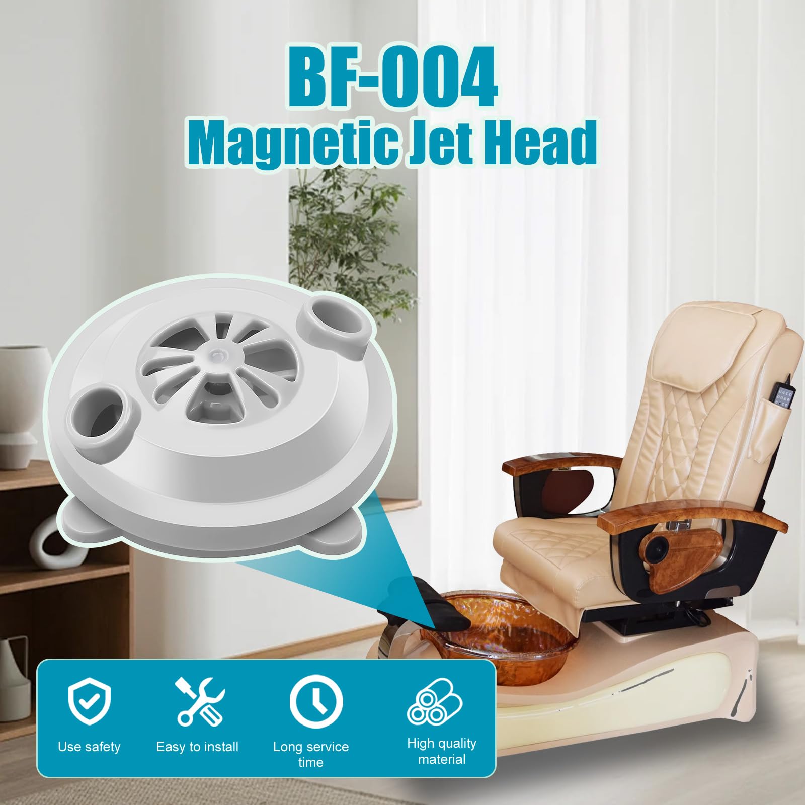 Tête de Moteur à Jet magnétique de Rechange BF-004 pour Chaise de pédicure LURACO - Baignoire Spa avec hélice et Couvercle