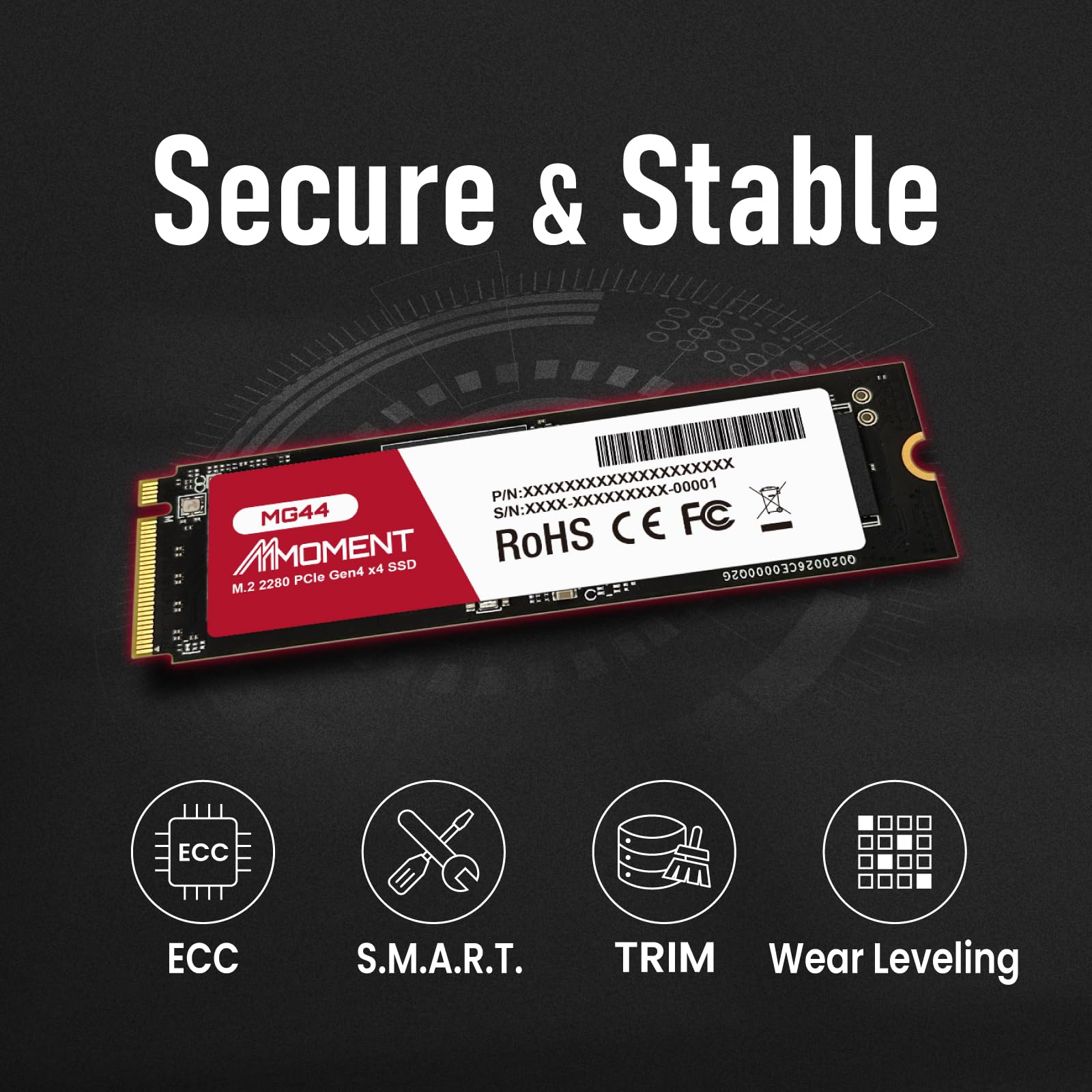 内蔵型SSD M.2 NVMe SSD PCIe 4.0 1TB Amazon | MMOMENT MG44 PCIe 4.0 NVMe SSD 1TB M.2 2280 内蔵型