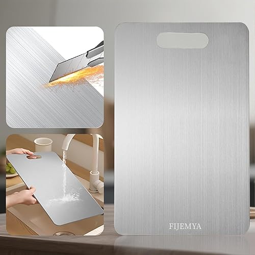 Miniatura 6 de Katuchef Tabla de cortar de titanio para cocina, tablas de cortar de titanio puro Katu Chef, tabla de cortar de doble cara no tóxica para cortar