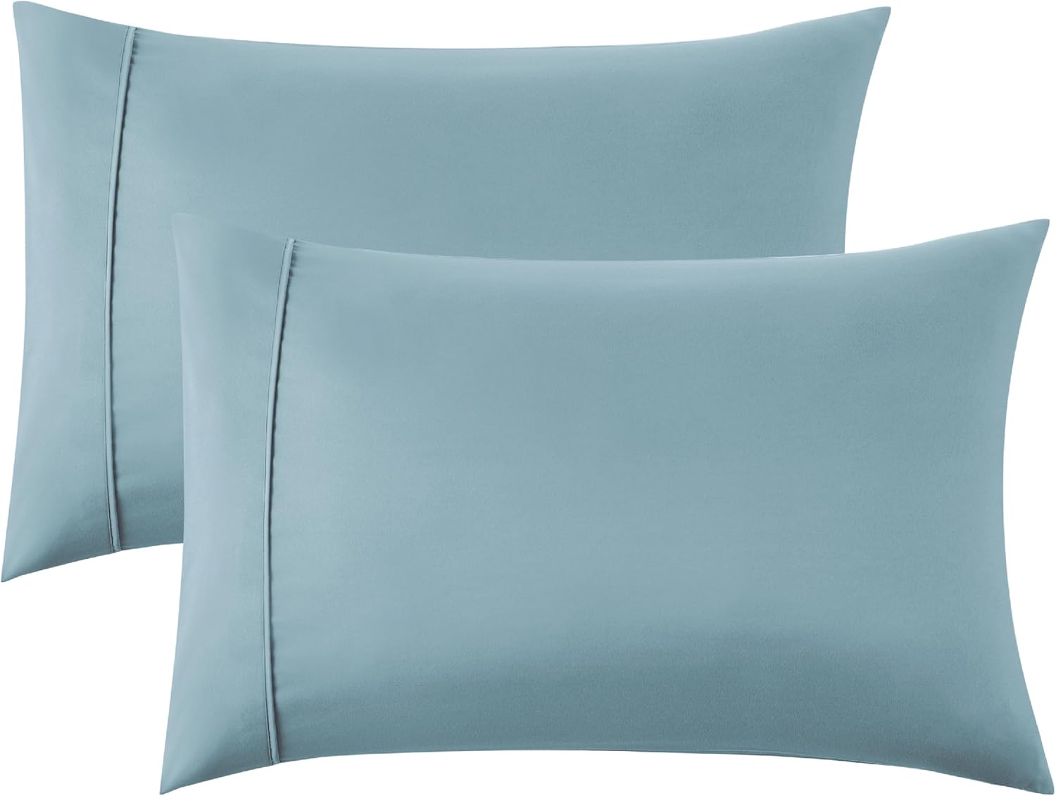 Bedsure Pillow Cases Standard Size Set of 2 Grey Blue