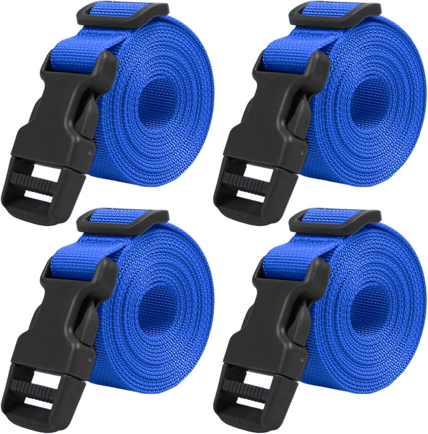 XTACER 1 Inch Molle Backpack Accessory Strap Luggage Straps Cover Strap Sleeping Bag Strap with Buckle (Blue, 24in)