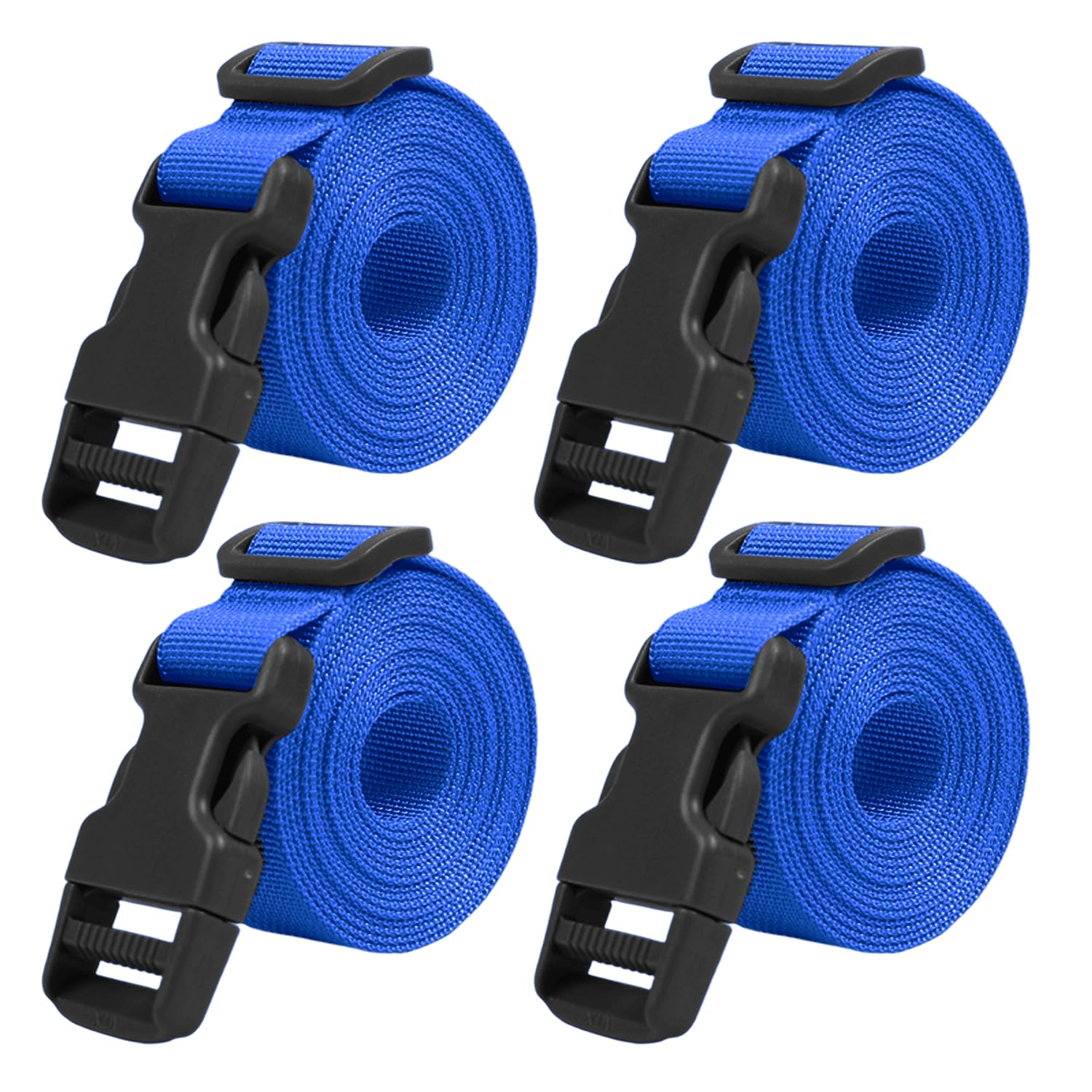 XTACER 1 Inch Molle Backpack Accessory Strap Luggage Straps Cover Strap Sleeping Bag Strap with Buckle (Blue, 24in)