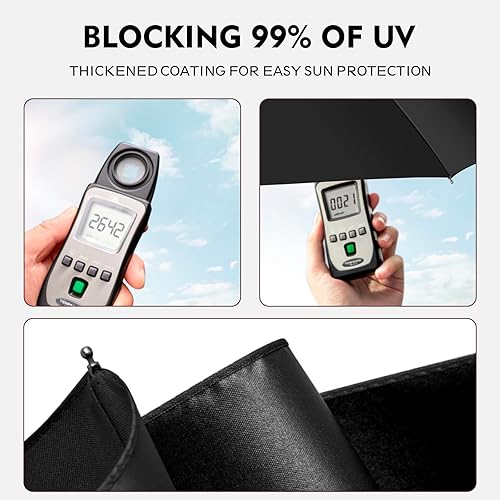Miniatura 4 de UNDERTREE Paraguas de viaje resistente al viento Paraguas plegable resistente al viento de 10 varillas Paraguas automático compacto anti-UV