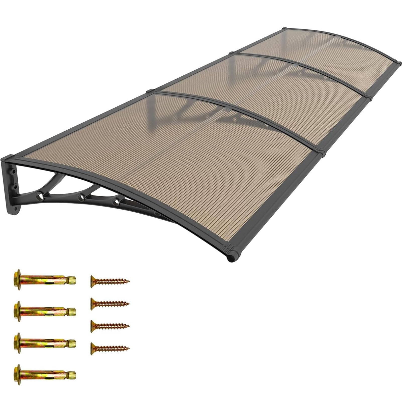 ZLSXAOASP Outdoor Awning Canopy Shelter, Polycarbonate Front Door Rain Shelter for Porch, Patio, Deck, House Entrance