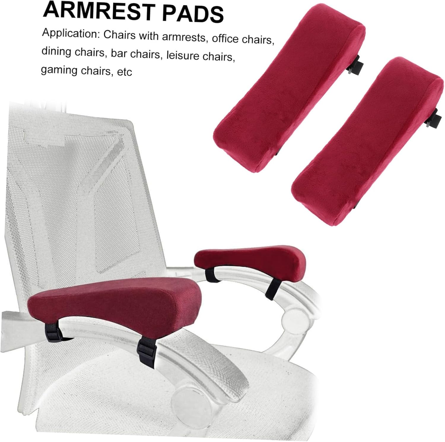 4pcs Armrest Cushion Memory Elbow Pillow for Forearm Pressure Relief Detachable Washable Fit for Office Home Chairs Gaming Dining Chairs