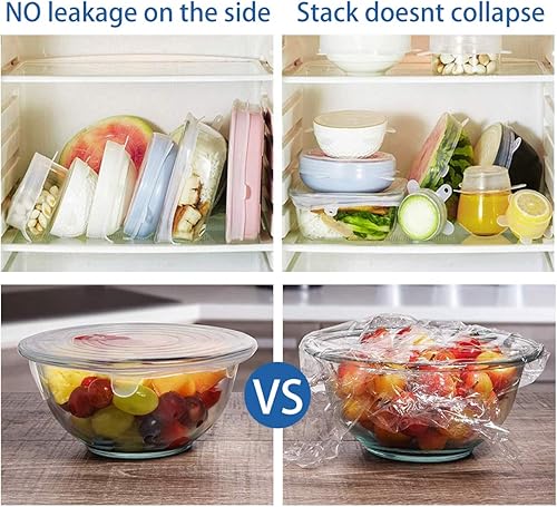 Miniatura 4 de YAZJIWAN Tapas elásticas de silicona, tapas elásticas duraderas y ecológicas, reutilizables, resistentes al calor, varios tamaños para cuenco