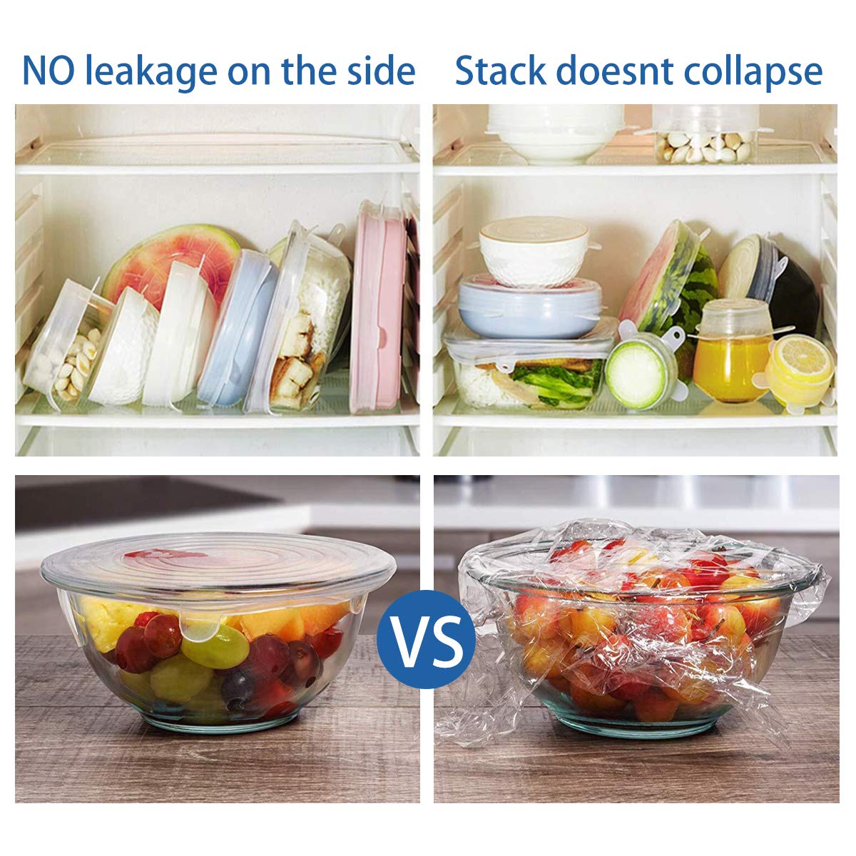 Lot De 6 Couvercles Hermétiques Et Extensibles En Silicone - Arts De La Table