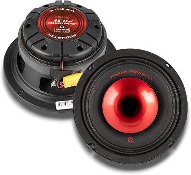 Power Acoustik PR-654C 6.5 Inch Pro Audio Car Speaker | 175W RMS / 350W Max Power | 4 Ohm, 92dB Sensitivity | Cloth Surround, Black Paper Cone, Steel Basket | High Performance Car Audio Pair