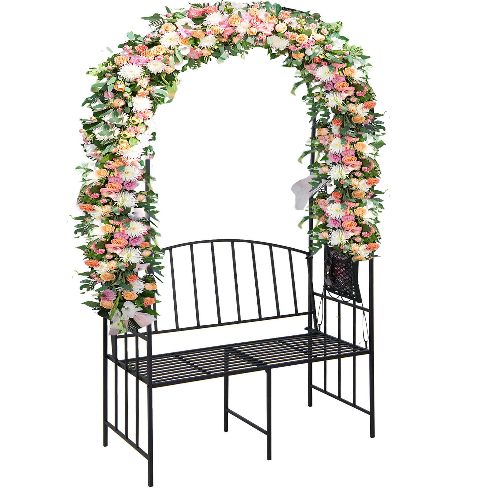 Amazon.com : IRONMAX Garden Arch with Bench, Heavy Duty Steel