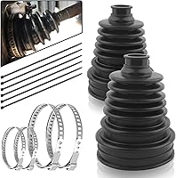 carleef 2PCS Universal CV Axle Boot Kit with 4 Stainless Clamps & 6 Ties - Waterproof Dustproof Repair for Most Cars