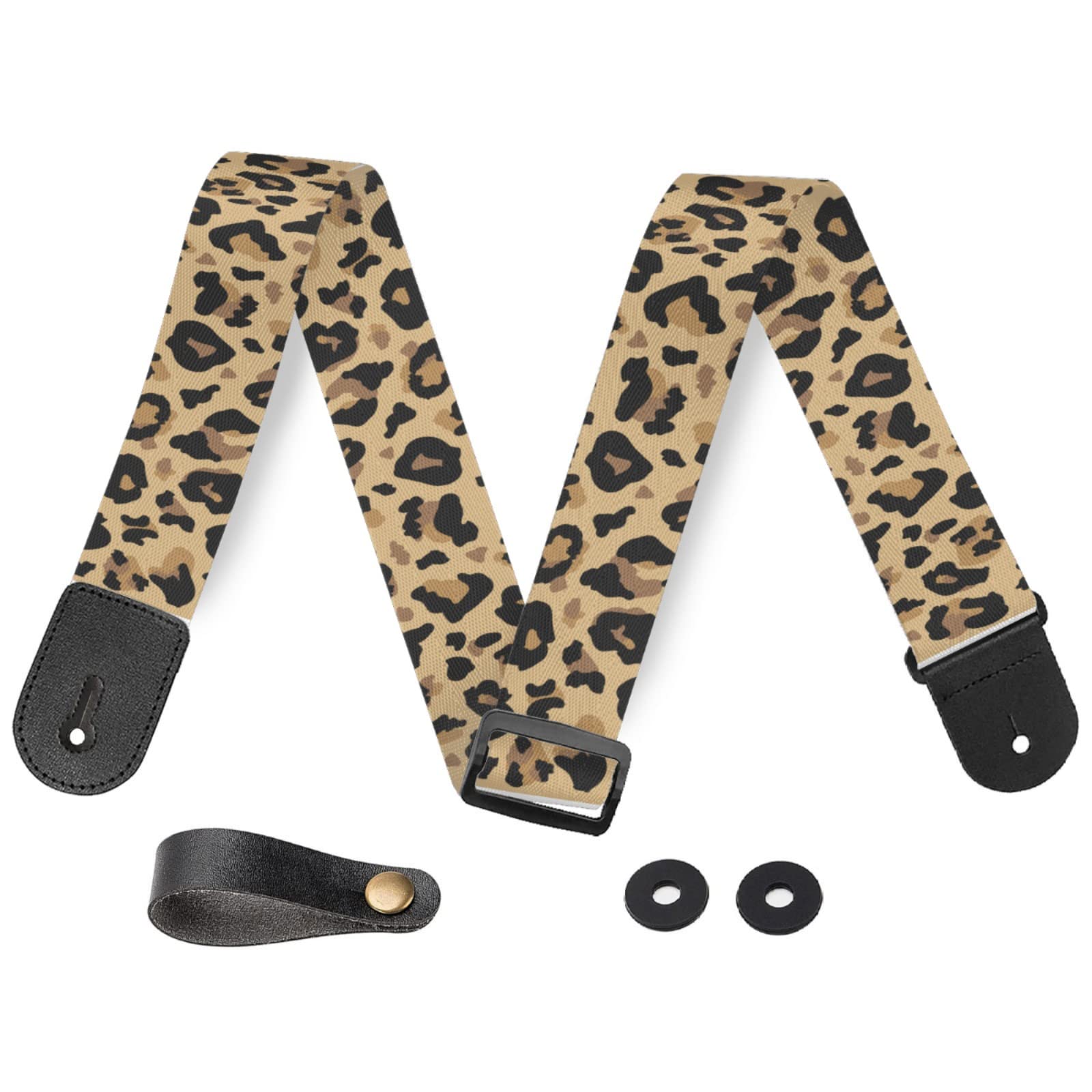 wildÃ‚ animal Polyester Headless Guitar Strap,Leopard print Diy Classical 5 String Guitars Accessories,Funny Gifts for Music Lovers