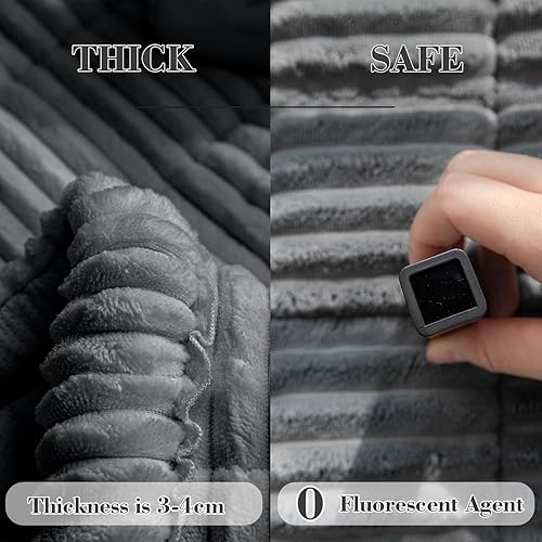 Miniatura 3 de Funda mullida para sofá para mascotas, lavable, antideslizante, lavable para sofás y protector de sofá para mascotas (gris oscuro, 27.6 x 59