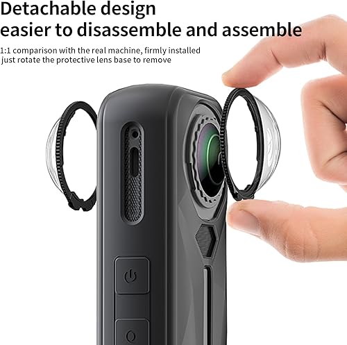 Miniatura 3 de Kit de accesorios para cámara Insta 360 X5 - Protectores de lente, funda de silicona, funda para cámara (negro, unisex)