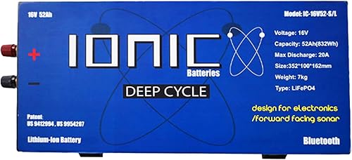 Miniatura 8 de Ionic LiFePO4 Batería marina de ciclo profundo de 16 V 52 Ah + cargador - Batería LiFePO4 ligera con Bluetooth - IC-16V-EPCHP-01