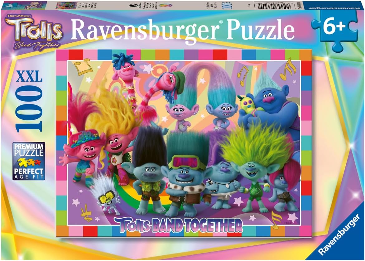 Ravensburger Trolls 3 100 Piece XXL Jigsaw Puzzle for Kids - Every Piece is Unique, Pieces Fit Together Perfectly