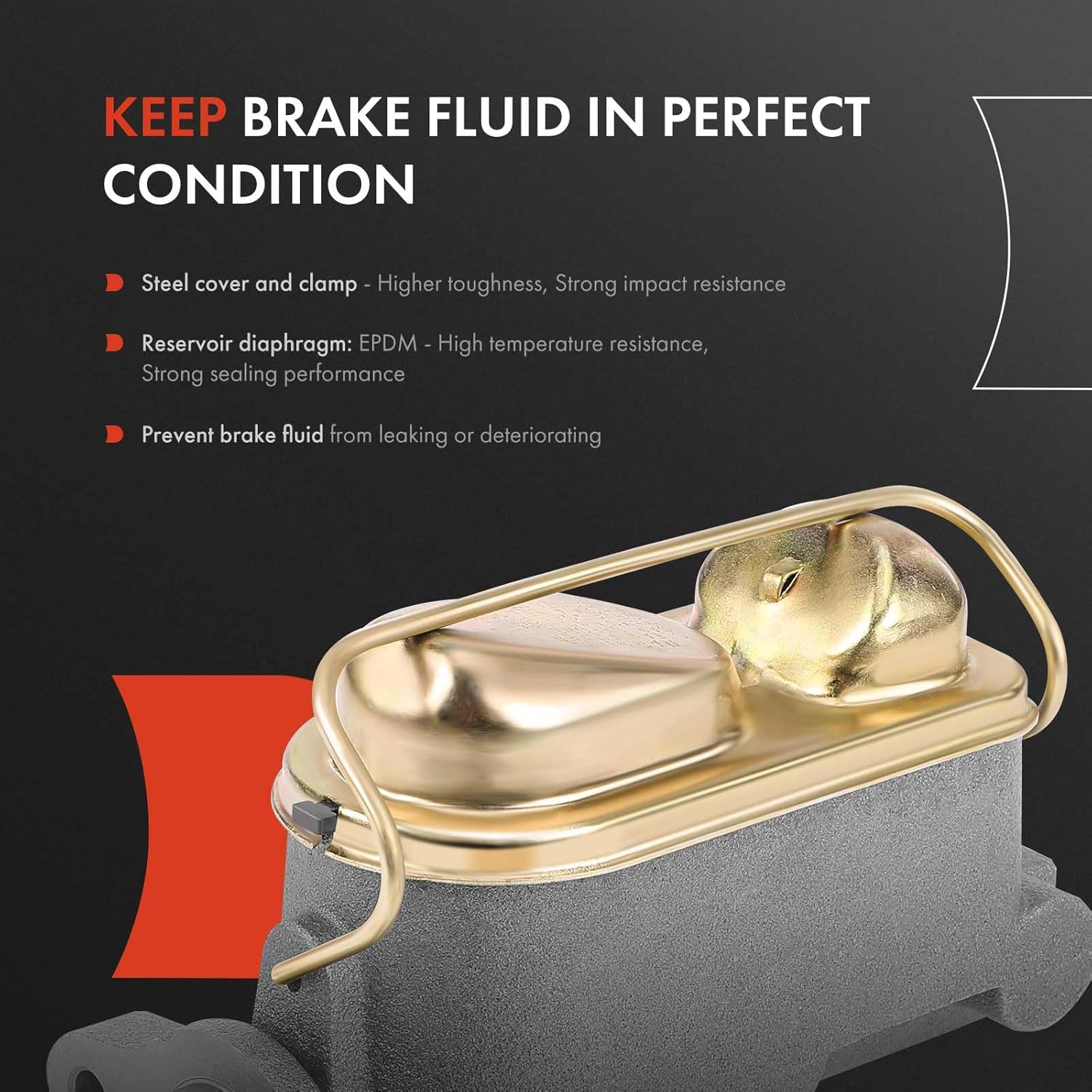 A-Premium Brake Master Cylinder with Reservoir and Cap Compatible with Ford and Mercury Models - For Mustang 1967-1972, Cougar 1967-1972 -Only fits Power Brakes models