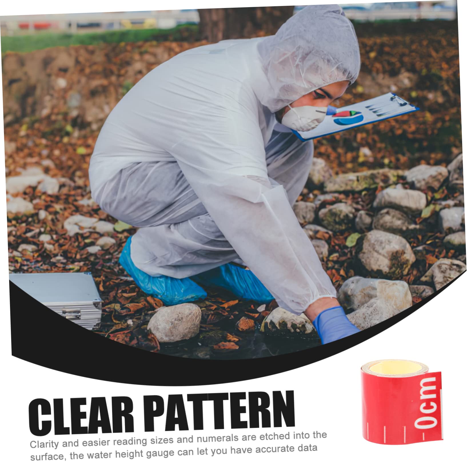 Lurrose Pool Water Measuring Tools 2pcs Water Level Gauge Stickers Mini Level Ruler Self-adhesive Depth Marking Gauge