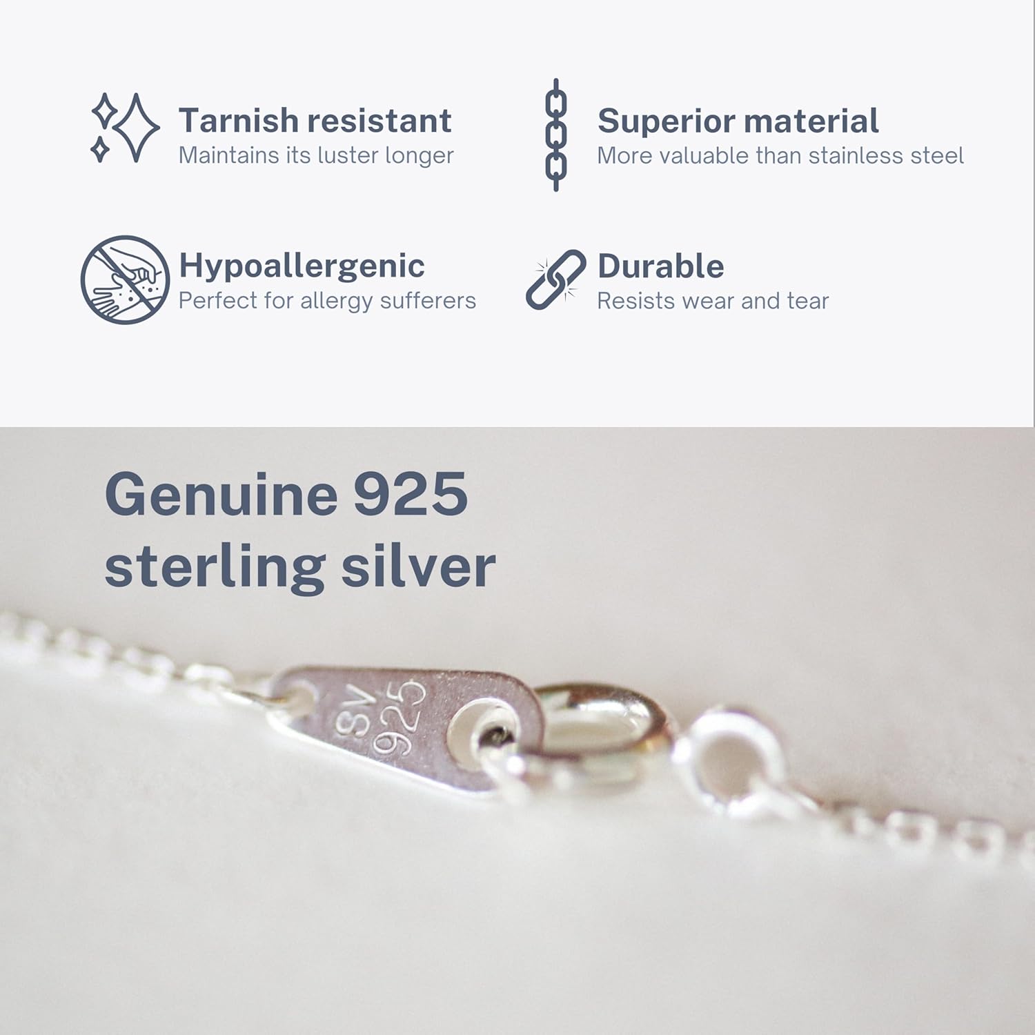 Floating Heart Necklace for Women | 1 cm Pendant | Sterling Silver on Cable Chain | Hypoallergenic - Image 4