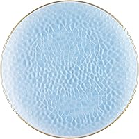 Vista 79 de PARTY BARGAINS 7" & 10" Organic Collection Hammered Appetizer and Dinner Plates Combo with Gold Rim – Transparent White, 32-Pack Disposable Plastic