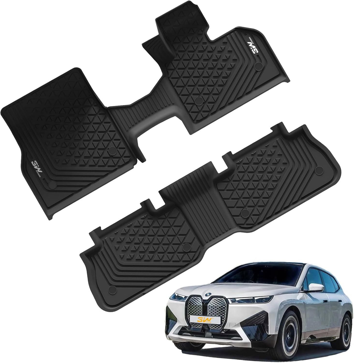 3W TPE All Weather Custom UK floor mats for BMW iX Waterproof antislip