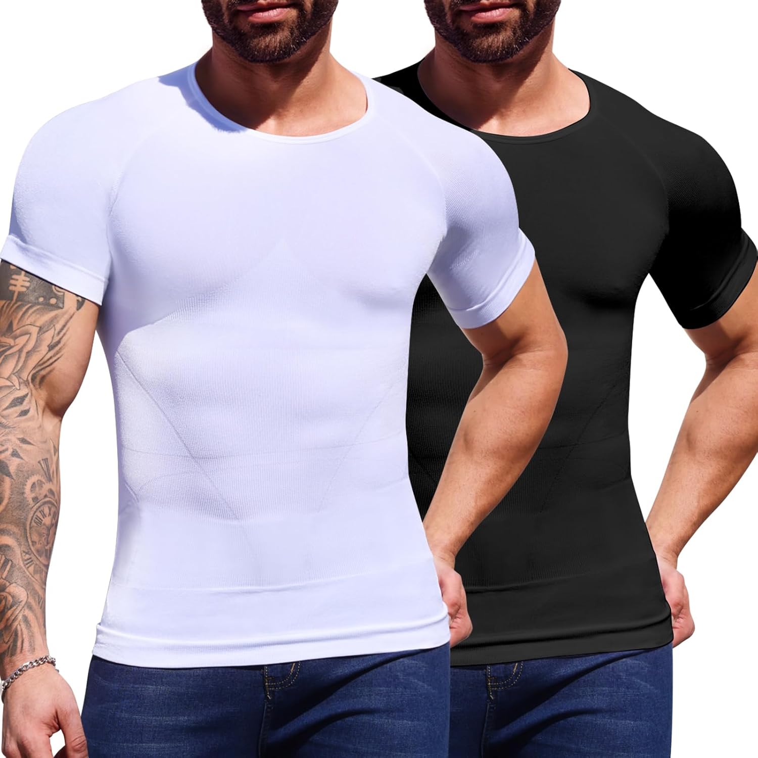 Mens Body Shaper Stomach Compression Shirt Slimming Undershirt Shapewear Gynecomastia Tummy Control Workout Tank Tops
